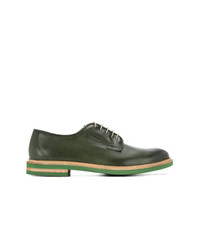 dunkelgrüne Leder Derby Schuhe von Cerruti 1881