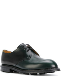 dunkelgrüne Leder Derby Schuhe von Church's
