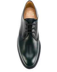 dunkelgrüne Leder Derby Schuhe von Church's