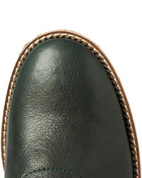 dunkelgrüne Leder Derby Schuhe von Maison Martin Margiela