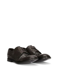 dunkelgrüne Leder Derby Schuhe von Dolce & Gabbana