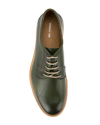 dunkelgrüne Leder Derby Schuhe von Cerruti 1881