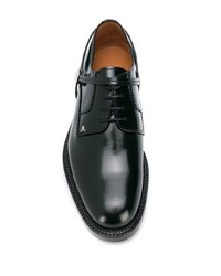 dunkelgrüne Leder Derby Schuhe von Lanvin