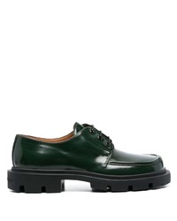 dunkelgrüne Leder Derby Schuhe von Maison Margiela
