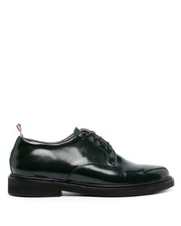 dunkelgrüne Leder Derby Schuhe von Thom Browne