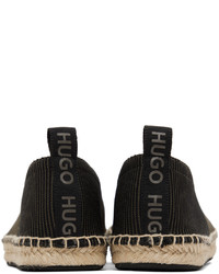 dunkelgrüne Leder Espadrilles von Hugo