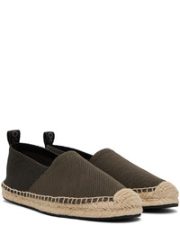 dunkelgrüne Leder Espadrilles von Hugo