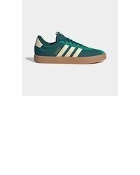 dunkelgrüne Leder niedrige Sneakers von adidas Sportswear