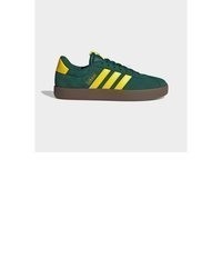 dunkelgrüne Leder niedrige Sneakers von adidas Sportswear