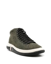 dunkelgrüne Leder niedrige Sneakers von OSKLEN
