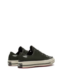 dunkelgrüne Leder niedrige Sneakers von Converse