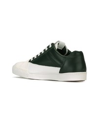 dunkelgrüne Leder niedrige Sneakers von Marni