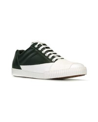 dunkelgrüne Leder niedrige Sneakers von Marni