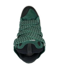 dunkelgrüne Leder niedrige Sneakers von Lanvin
