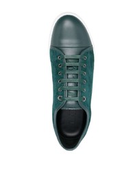 dunkelgrüne Leder niedrige Sneakers von Lanvin