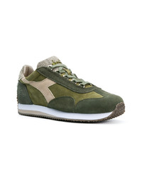 dunkelgrüne Leder niedrige Sneakers von Diadora