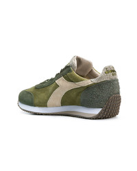 dunkelgrüne Leder niedrige Sneakers von Diadora