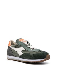 dunkelgrüne Leder niedrige Sneakers von Diadora