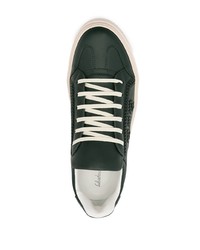 dunkelgrüne Leder niedrige Sneakers von Salvatore Ferragamo
