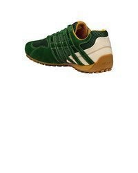 dunkelgrüne Leder niedrige Sneakers von Geox