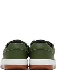 dunkelgrüne Leder niedrige Sneakers von Sunnei
