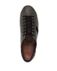 dunkelgrüne Leder niedrige Sneakers von D.A.T.E