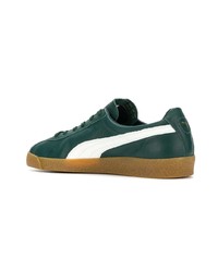 dunkelgrüne Leder niedrige Sneakers von Puma