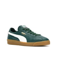 dunkelgrüne Leder niedrige Sneakers von Puma