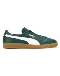 dunkelgrüne Leder niedrige Sneakers von Puma