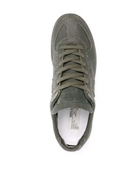 dunkelgrüne Leder niedrige Sneakers von Maison Margiela