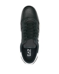 dunkelgrüne Leder niedrige Sneakers von Ea7 Emporio Armani