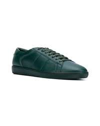 dunkelgrüne Leder niedrige Sneakers von Saint Laurent