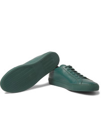 dunkelgrüne Leder niedrige Sneakers von Common Projects