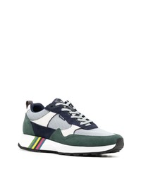 dunkelgrüne Leder niedrige Sneakers von PS Paul Smith