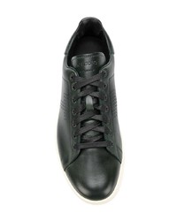 dunkelgrüne Leder niedrige Sneakers von Tom Ford