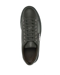 dunkelgrüne Leder niedrige Sneakers von Philipp Plein