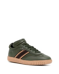 dunkelgrüne Leder niedrige Sneakers von Bally