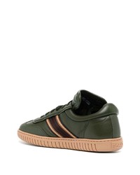 dunkelgrüne Leder niedrige Sneakers von Bally