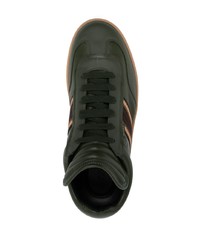 dunkelgrüne Leder niedrige Sneakers von Bally