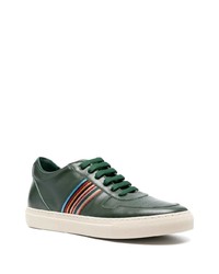 dunkelgrüne Leder niedrige Sneakers von Paul Smith