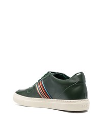 dunkelgrüne Leder niedrige Sneakers von Paul Smith