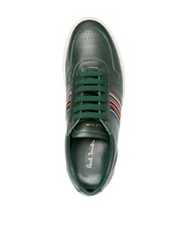 dunkelgrüne Leder niedrige Sneakers von Paul Smith