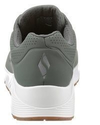 dunkelgrüne Leder niedrige Sneakers von Skechers