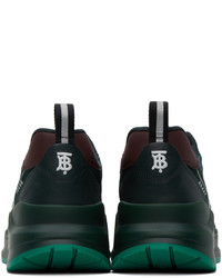 dunkelgrüne Leder niedrige Sneakers von Burberry