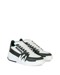 dunkelgrüne Leder niedrige Sneakers von Giuseppe Zanotti