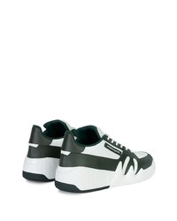 dunkelgrüne Leder niedrige Sneakers von Giuseppe Zanotti