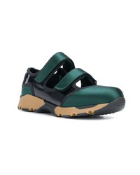 dunkelgrüne Leder niedrige Sneakers von Marni