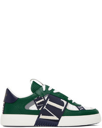 dunkelgrüne Leder niedrige Sneakers von Valentino Garavani