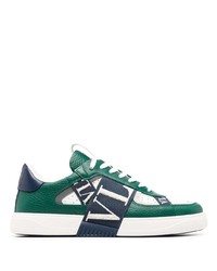 dunkelgrüne Leder niedrige Sneakers von Valentino Garavani