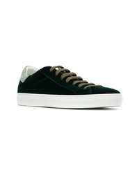 dunkelgrüne Leder niedrige Sneakers von Hide&Jack